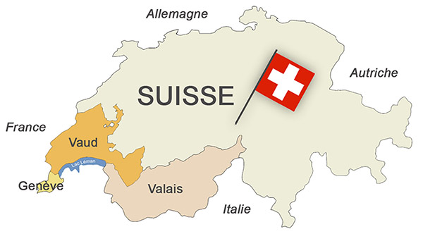 Les régions viticoles du Chasselas en Suisse